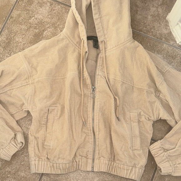 Forever 21 Tan Corduroy Hoodie Size XS - Picture 7 of 9